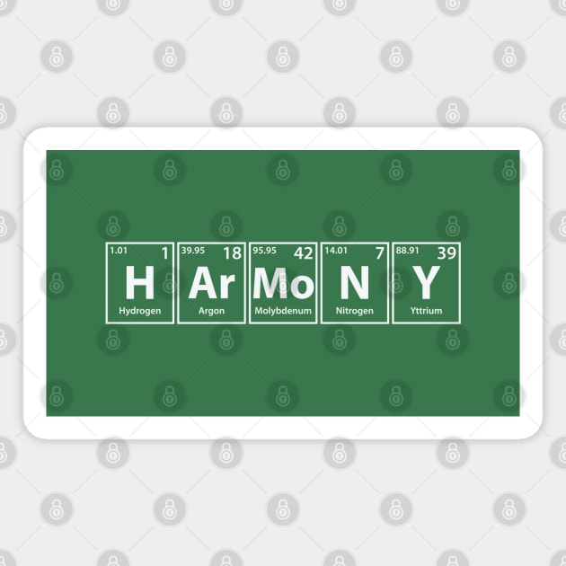 Harmony (H-Ar-Mo-N-Y) Periodic Elements Spelling Magnet by cerebrands